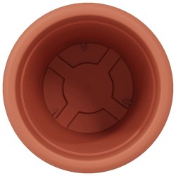 Pot à fleurs rond 6 pcs Rouge brique Ø 34 x 28 cm Plastique 514357514357