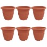 Pot à fleurs rond 6 pcs Rouge brique Ø 39 x 32 cm Plastique 514358514358