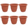 Pot à fleurs rond 6 pcs Rouge brique Ø 26 x 21,5 cm Plastique 514361514361