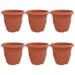 Pot à fleurs rond 6 pcs Rouge brique Ø 30 x 25 cm Plastique 514366514366