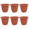 Pot à fleurs rond 6 pcs Rouge brique Ø 30 x 25 cm Plastique 514366514366