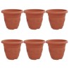 Pot à fleurs rond 6 pcs Rouge brique Ø 22 x 18 cm Plastique 514367514367