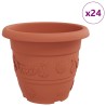 Pot à fleurs rond 24 pcs Rouge brique Ø 34 x 28 cm Plastique 514371514371