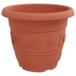 Pot à fleurs rond 24 pcs Rouge brique Ø 34 x 28 cm Plastique 514371514371