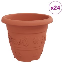 Pot à fleurs rond 24 pcs Rouge brique Ø 26 x 21,5 cm Plastique 514373514373