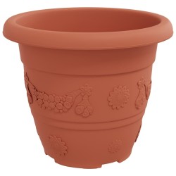 Pot à fleurs rond 24 pcs Rouge brique Ø 26 x 21,5 cm Plastique 514373514373