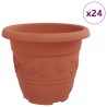 Pot à fleurs rond 24 pcs Rouge brique Ø 22 x 18 cm Plastique 514374514374