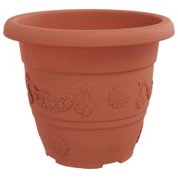 Pot à fleurs rond 24 pcs Rouge brique Ø 22 x 18 cm Plastique 514374514374