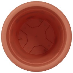 Pot à fleurs rond 24 pcs Rouge brique Ø 22 x 18 cm Plastique 514374514374