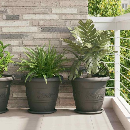 Pot à fleurs rond 6 pcs Noir Ø 39 x 32 cm Plastique 514375514375
