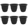 Pot à fleurs rond 6 pcs Noir Ø 39 x 32 cm Plastique 514375514375