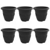 Pot à fleurs rond 6 pcs Noir Ø 26 x 21,5 cm Plastique 514377514377