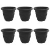 Pot à fleurs rond 6 pcs Noir Ø 22 x 18 cm Plastique 514379514379