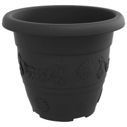 Pot à fleurs rond 6 pcs Noir Ø 22 x 18 cm Plastique 514379514379