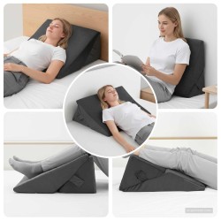 Coussin en coin Gris 55 x 55 x 26 cm Mousse à mémoire de forme 514407514407