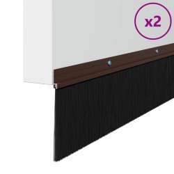 Brosses d'étanchéité pour porte à visser 2 pcs Marron 100 cm 514409514409