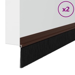 Brosses de porte adhésives 2 pcs Marron 100 cm 514424514424