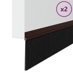 Brosses de porte adhésives 2 pcs Marron 100 cm 514426514426