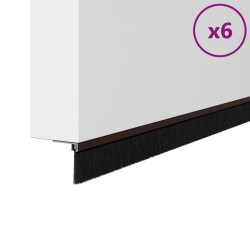 Brosses de porte adhésives 6 pcs Marron 100 cm 514431514431