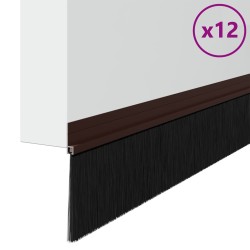 Brosses de porte adhésives 12 pcs Marron 100 cm 514434514434
