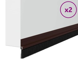Brosses de porte adhésives 2 pcs Marron 100 cm 514449514449