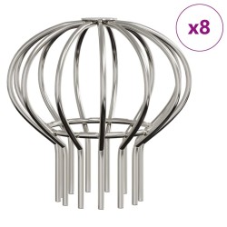 Garde-feuilles de Gouttière 8 pcs Argent 75 mm Acier inoxydable 514457514457