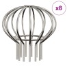 Garde-feuilles de Gouttière 8 pcs Argent 75 mm Acier inoxydable 514457514457