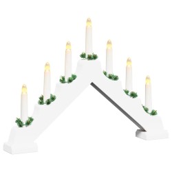 Pont de bougie de Noël Blanc 39.5 x 5 x 29 cm Pin massif 514478514478