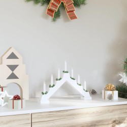 Pont de bougie de Noël Blanc 39.5 x 5 x 29 cm Pin massif 514478514478