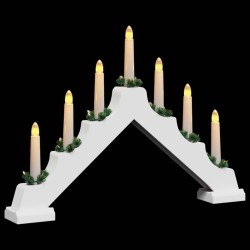 Pont de bougie de Noël Blanc 39.5 x 5 x 29 cm Pin massif 514478514478