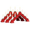 Pont de bougie de Noël 3 pcs Rouge 39.5 x 5 x 29 cm Pin massif 514479514479