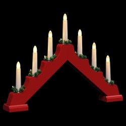 Pont de bougie de Noël 3 pcs Rouge 39.5 x 5 x 29 cm Pin massif 514479514479