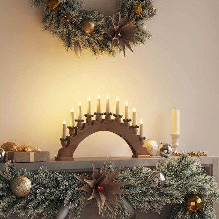 Arche de Bougies de Noël avec 10 Bougies LED Marron 514480514480