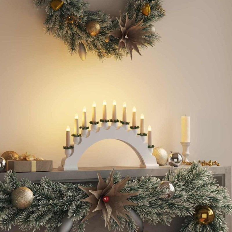 Arche de Bougies de Noël avec 10 Bougies LED Blanc 514481514481