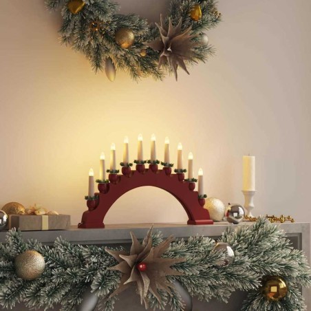 Arche de Bougies de Noël avec 10 Bougies LED Rouge 514482514482