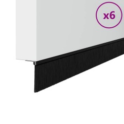Brosses d'étanchéité pour porte à visser 6 pcs Noir 100 cm 514486514486