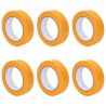 Rubans de masquage pour peintre 6 pcs Jaune 25 mm x 50 m Papier 514507514507