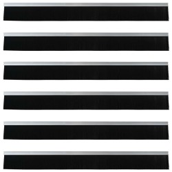 Brosses de porte adhésives 6 pcs Argent 100 cm 514540514540