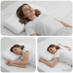 Coussin de sommeil Uni Blanc 70 x 36 x 8,5 cm 514547514547