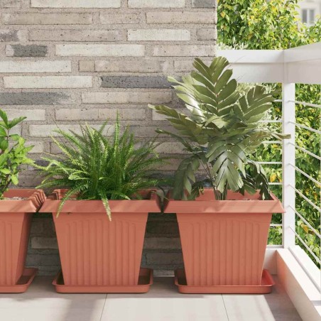 Pot de Fleurs Carré 6 pcs Rouge brique 43 x 43 x 33,5 cm 514561514561