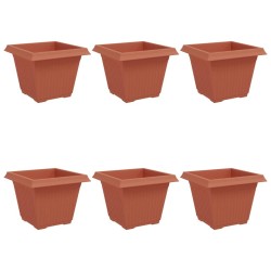 Pot de Fleurs Carré 6 pcs Rouge brique 43 x 43 x 33,5 cm 514561514561