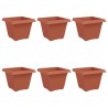 Pot de Fleurs Carré 6 pcs Rouge brique 43 x 43 x 33,5 cm 514561514561