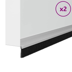 Brosses de porte adhésives 2 pcs Argent 100 cm 514567514567