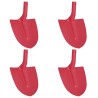 Tête de pelle 4 pcs Rouge 39,5 x 27,5 cm Acier enduit de poudre 514584514584