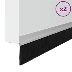 Brosses de porte adhésives 2 pcs Argent 100 cm 514594514594
