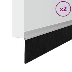 Brosses de porte adhésives 2 pcs Argent 100 cm 514605514605