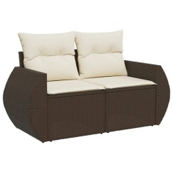 Salon de jardin avec coussins 6 pcs marron résine tressée 514620514620
