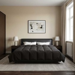 Duvet d'été simple Matelassé Anthracite 220 x 260 cm Microfibre 514622514622