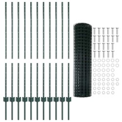 Clôture avec poteau Vert 1,2 x 25 m Acier 514623514623