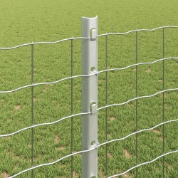 Clôture avec poteau Argenté 1,2 x 10 m Acier 514626514626
